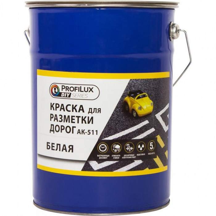Краска  для разметки дорог Профилюкс DIY белая 5 кг.  МП-00-004728