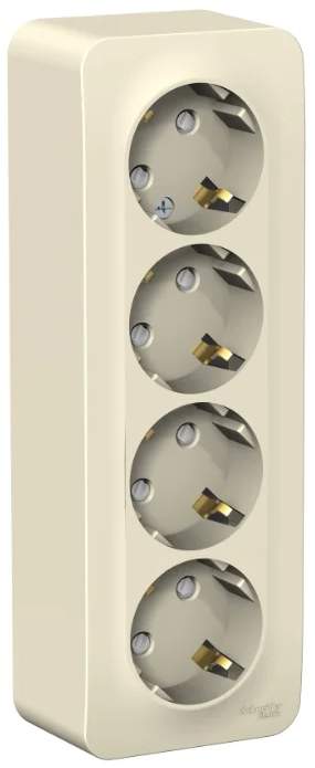 Розетка 4-м ОП BLANCA 16A 250B защ.шт.с заземл.изол.пласт.молоч.SchE BLNRA011412