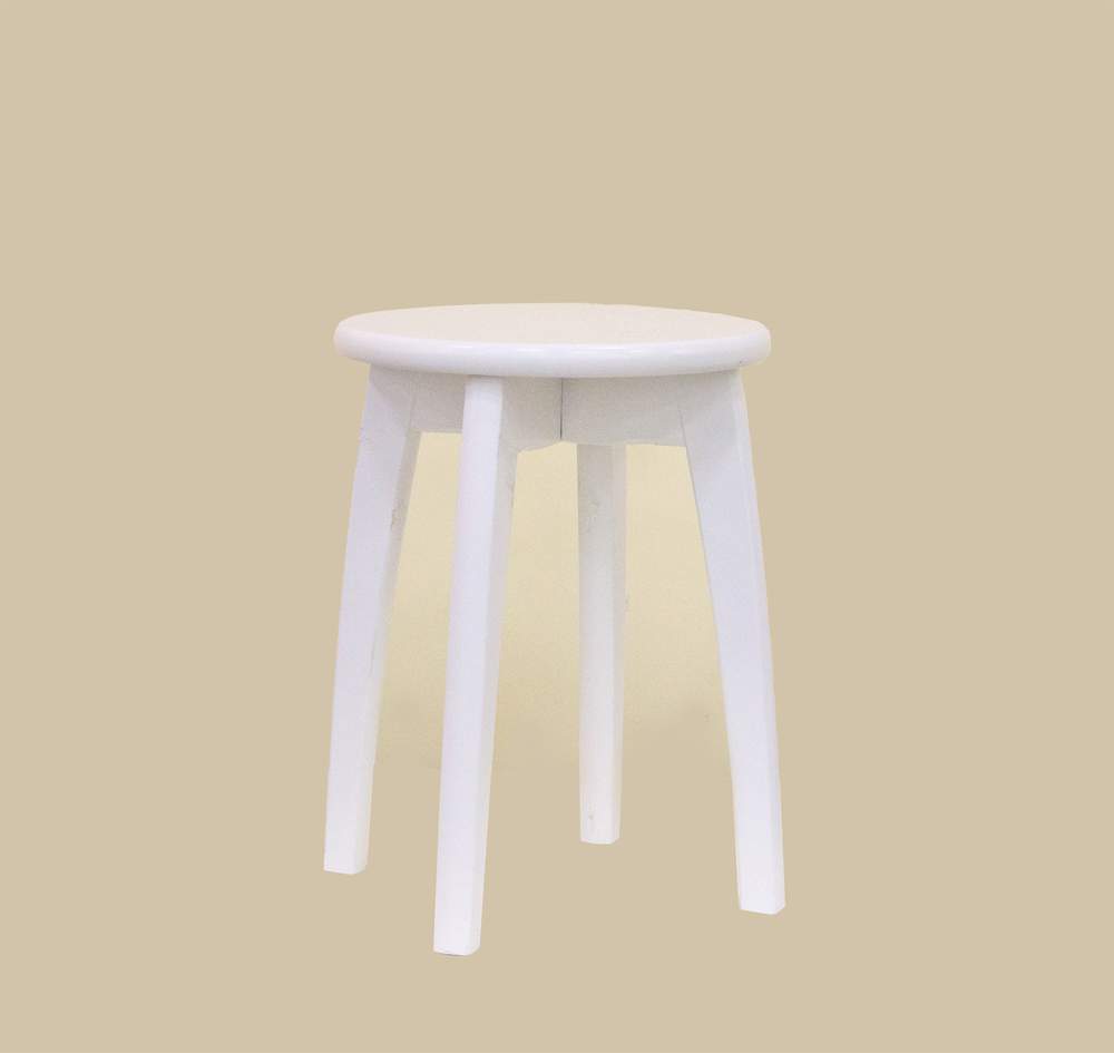 Табурет массив белый