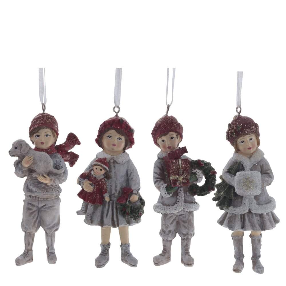 REMECO COLLECTION Украшение 782381 подвесное Дети красный 5х3х12см 4 вида (полимер)  