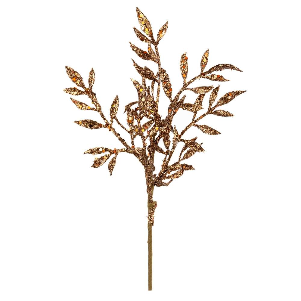 DECOLINE Ветка декоративная HY1993-Y1473 с глиттером 26см коричневый 