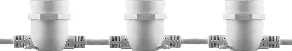 Гирлянда  CL50-13  230V 20патр. E27 белый, шаг 50см, IP 65, 10м+3м шнур  29886