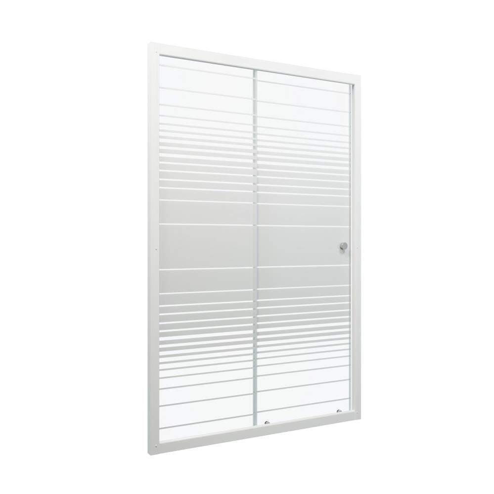 Дверь душевая Слайд бел., полосы 120*185 (1место)