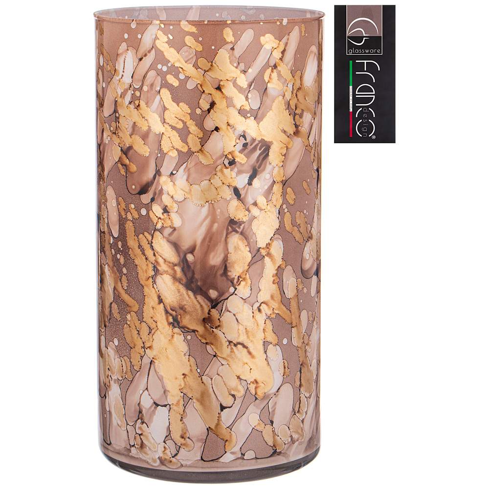 FRANCO Ваза 316-1765 Cilindro Aurora Brown h30см  