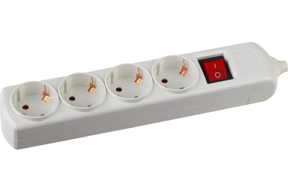 K-4es ЭРА Колодка 4 гнезда,заземление,выкл.   С0045324