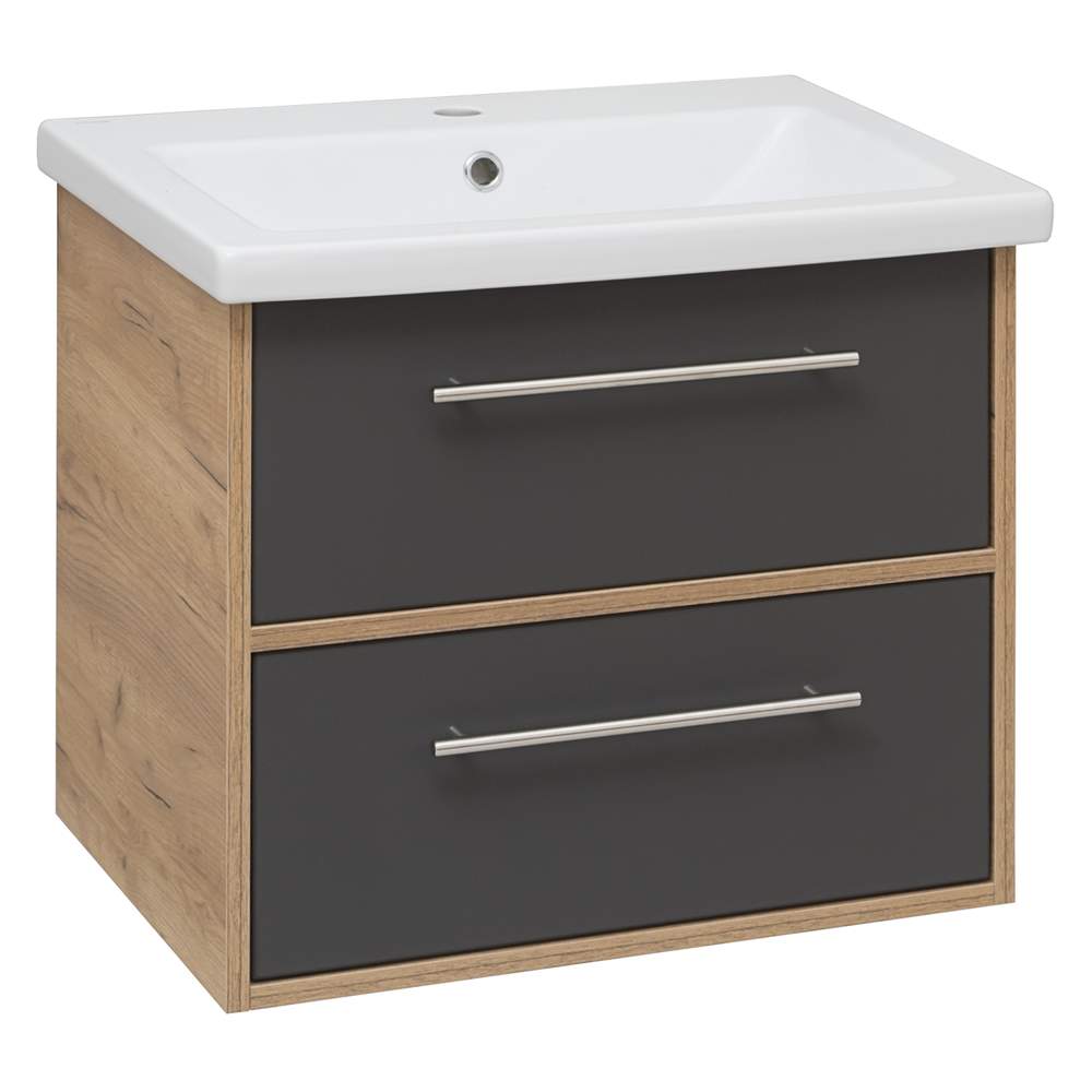 Тумба Melbourne  2ящ.подвес.дуб серый  60см 2060GCMEL/H/V.2.0