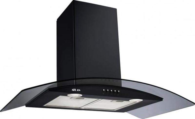 Кухонный воздухоочиститель ATLAN 3388 A2  TG  turbo 60см  black  1420м3/ч  