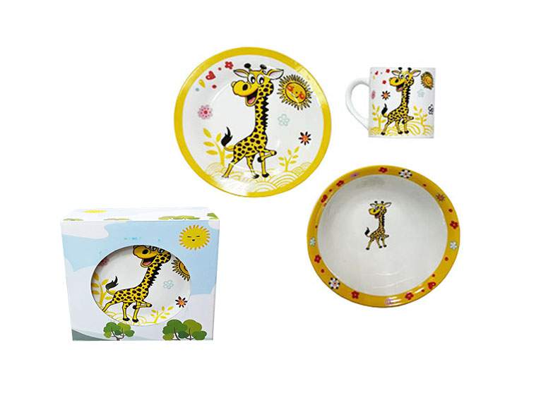 ФОКУС Набор детской посуды Жираф 3пр. 3-3204