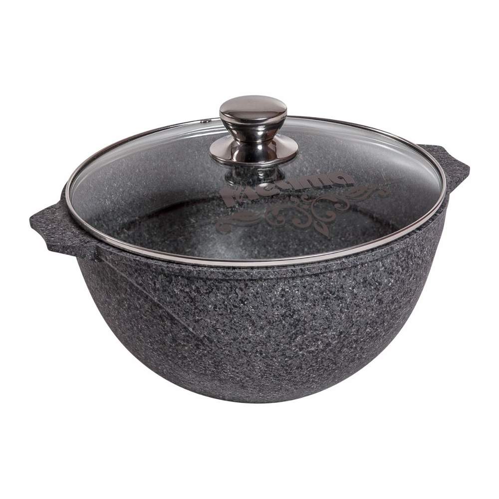 МЕЧТА Premium Gray Казан 57901 с крышкой 7л сверхпрочное АП покрытие 