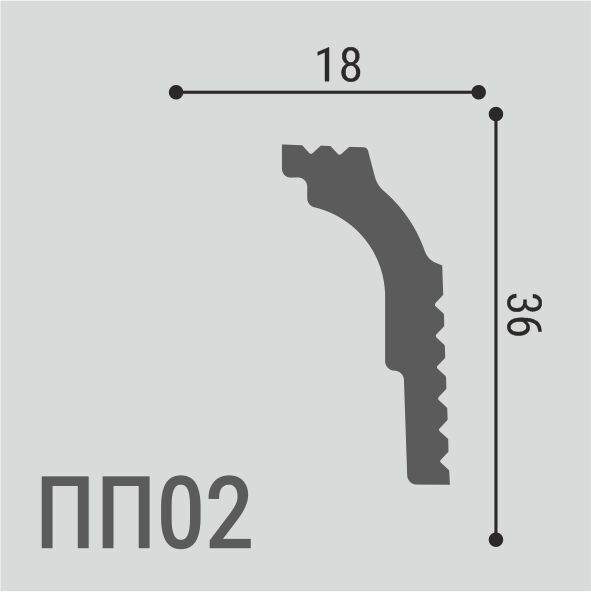 Карниз XPS POLYMER ПП 02 36*18/75