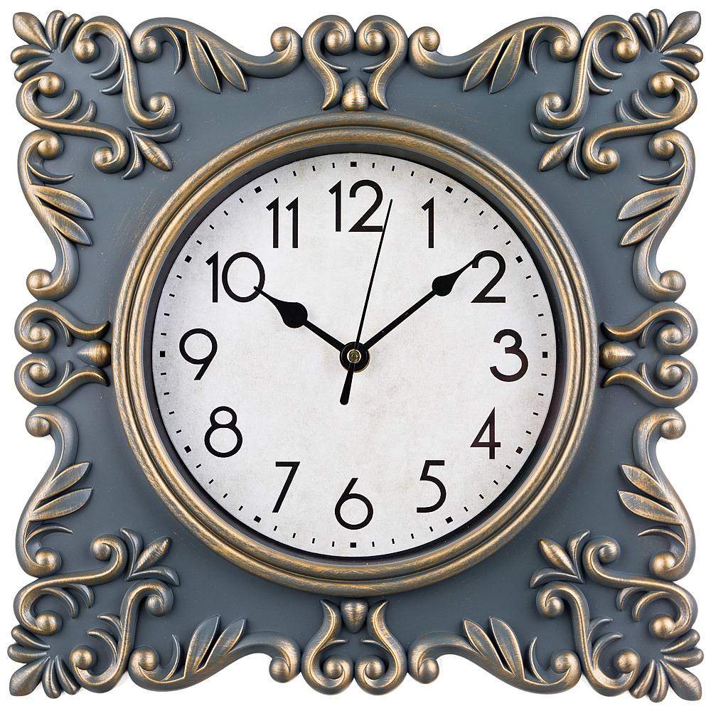 LEFARD Часы 220-332 Royal House настенные d18см 30х30см антик зеленый пластик 