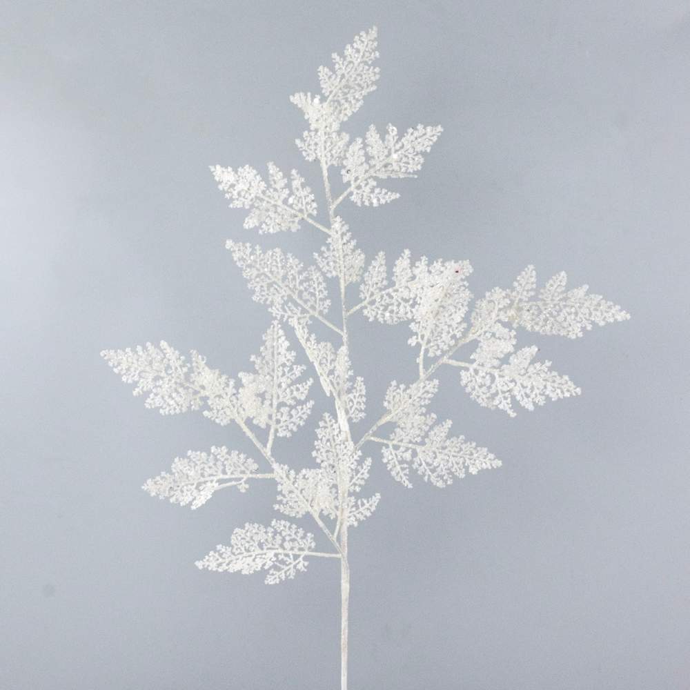DECOLINE Ветка декоративная HST24-960-4 с глиттером 84см белый 
