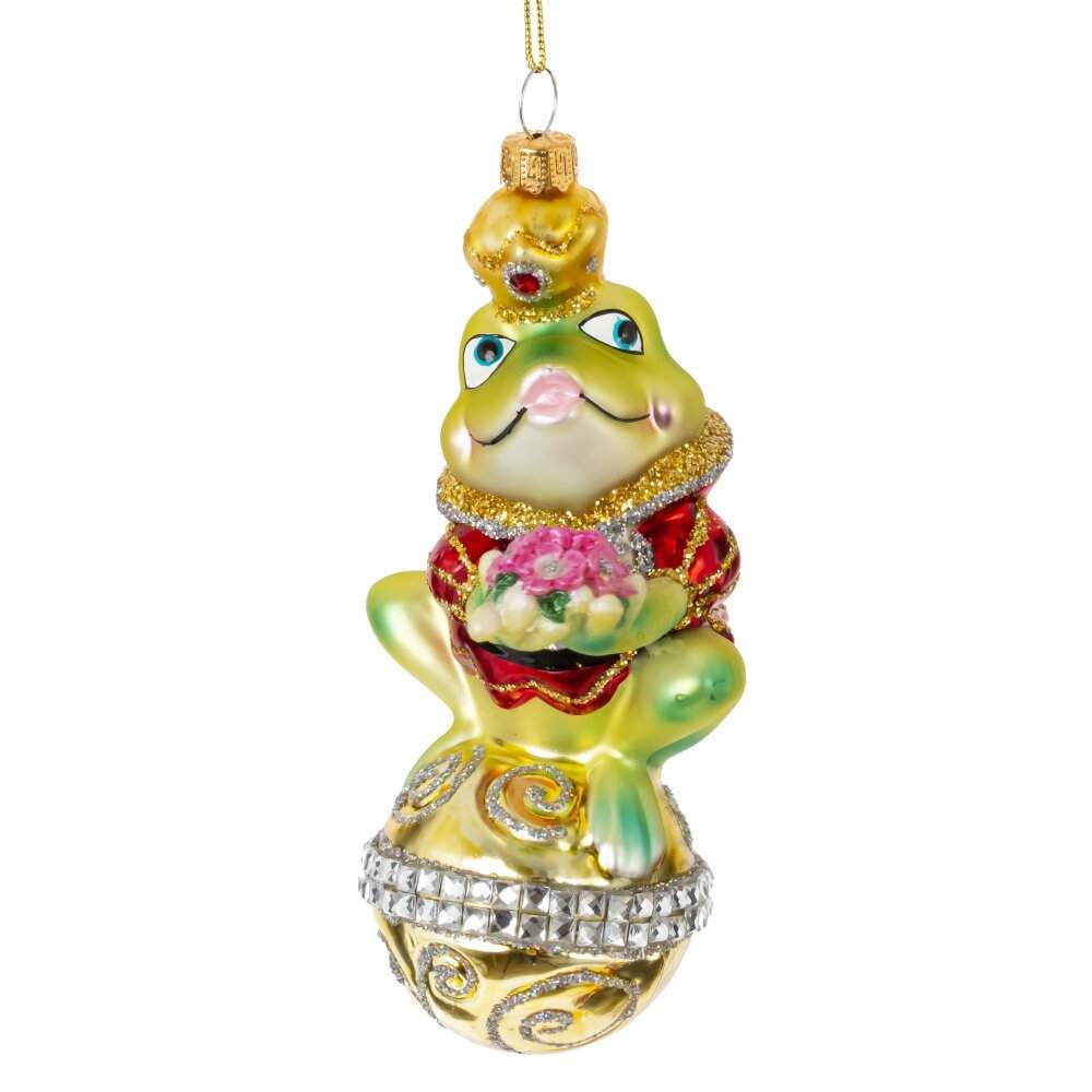 REMECO COLLECTION Игрушка елочная 824738 Лягушка 7х6х14см (стекло)  