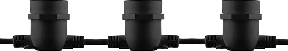Гирлянда  CL50-50  230V 100патр. E27 черный, шаг 50см, IP 65, 50м+1,5м шнур  29881