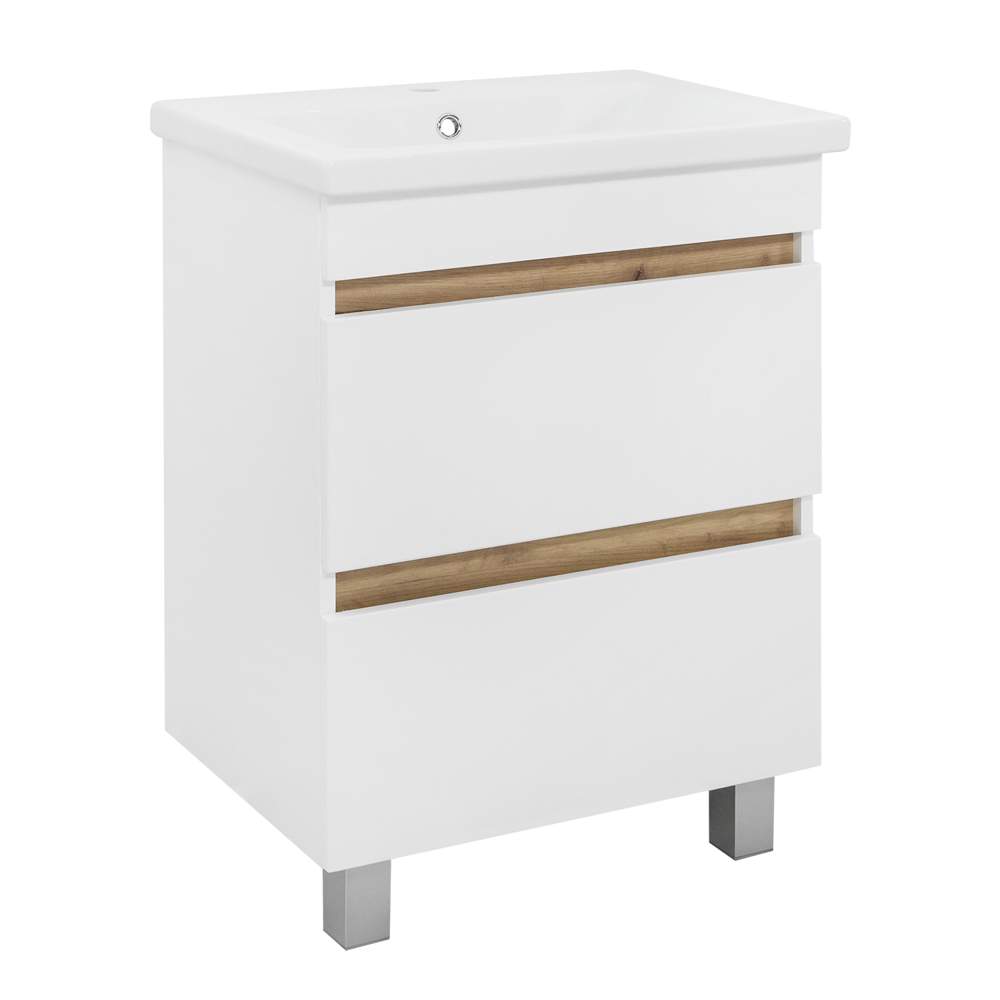 Тумба Sydney 2 ящ.напол.  + раковина  Como 60см белый 2060WCSYD/1