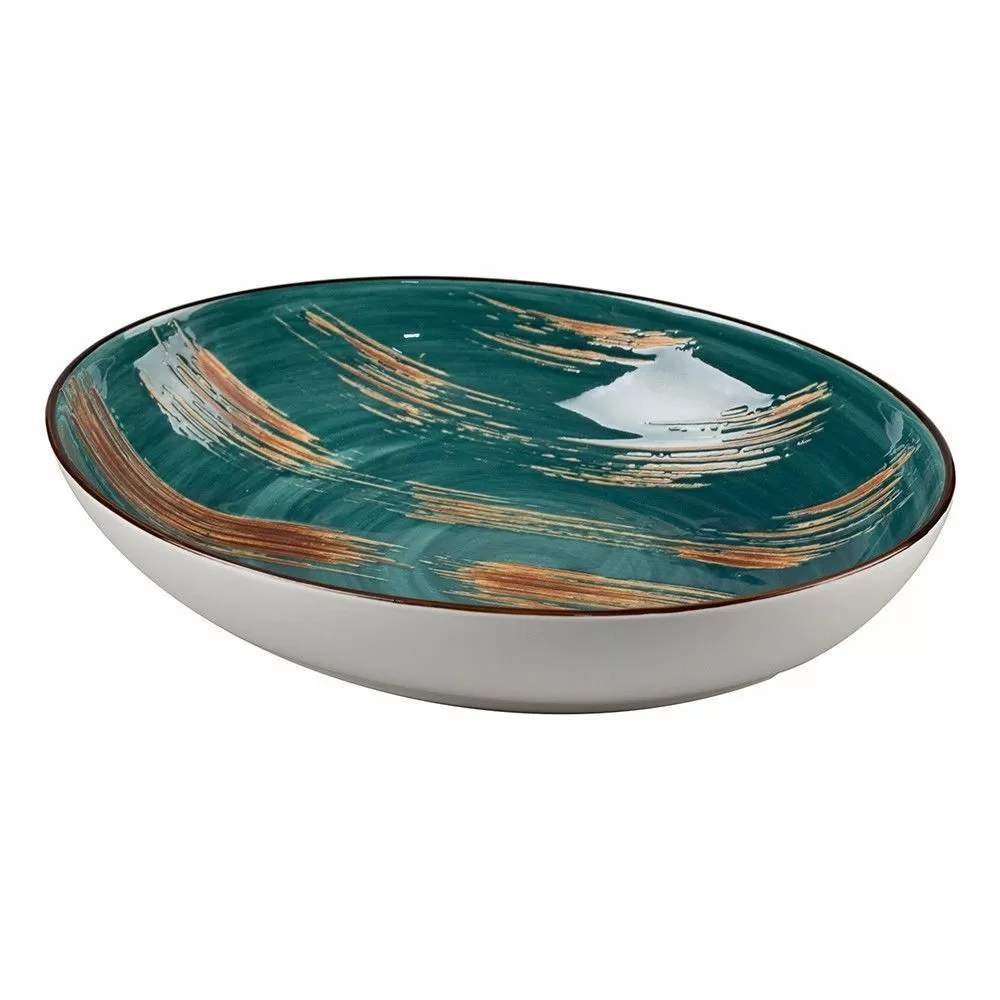 P.L. Proff Cuisine Texture Dark Green Lines Салатник 16х25х6,3см 700мл 81223435/70211 (24/4)