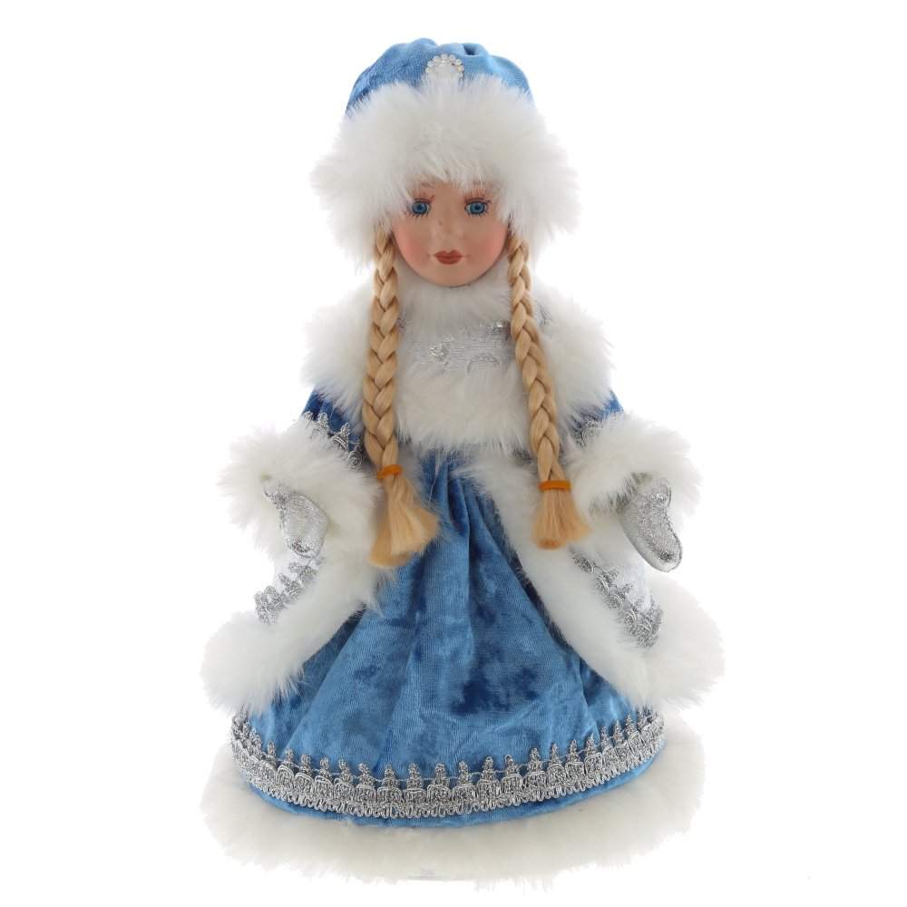 REMECO COLLECTION Снегурочка 722232 в голубой шубке 20х20х33см с емкостью д/подарков