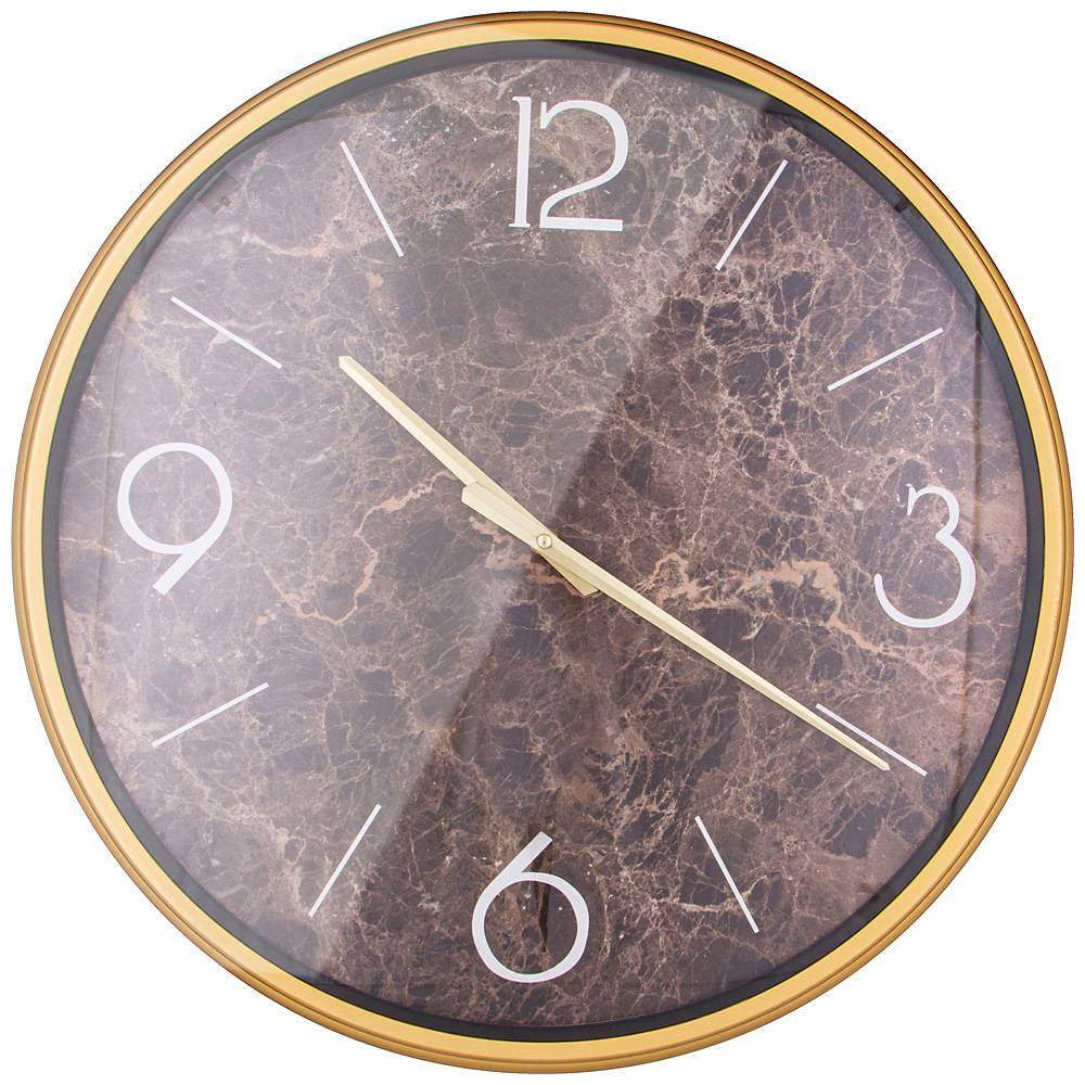 LEFARD Часы 220-465 Marble настенные 50,8х50,8х4,5см коричневый пластик 