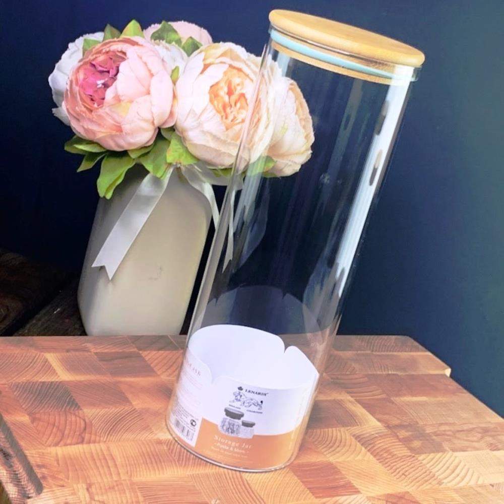 LENARDI Банка д/сыпучих 160-170 2300мл стекло,крышка бамбук