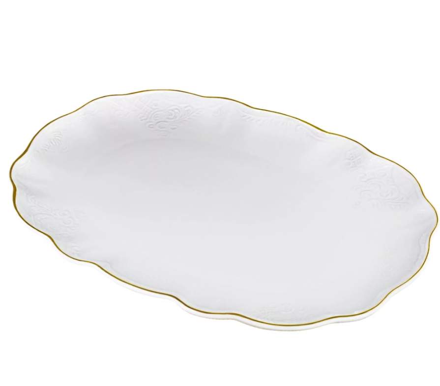 LENARDI Maria Gold Блюдо 226-190 овальное с волнистым краем 46см 