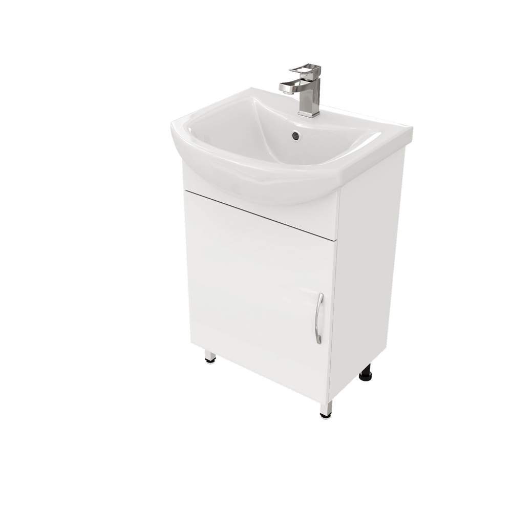 Тумба Оптима 55 напольная + раковина Балтика 55 керамическая 1WH501702 