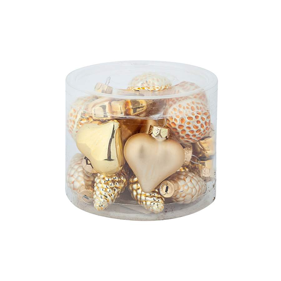 DECOLINE Набор украшений 4см/20шт микс золото (стекло) E17244-2