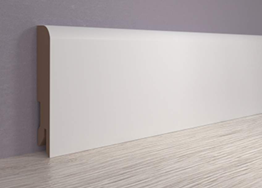 Плинтус МДФ ламинированный, Пл 80МДФ.2400.24116 белый