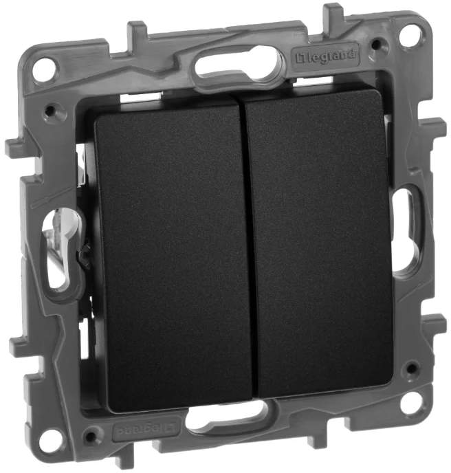 Выключатель Etika 2-кл 10АХ безвинт.зажим.антрацит  672602