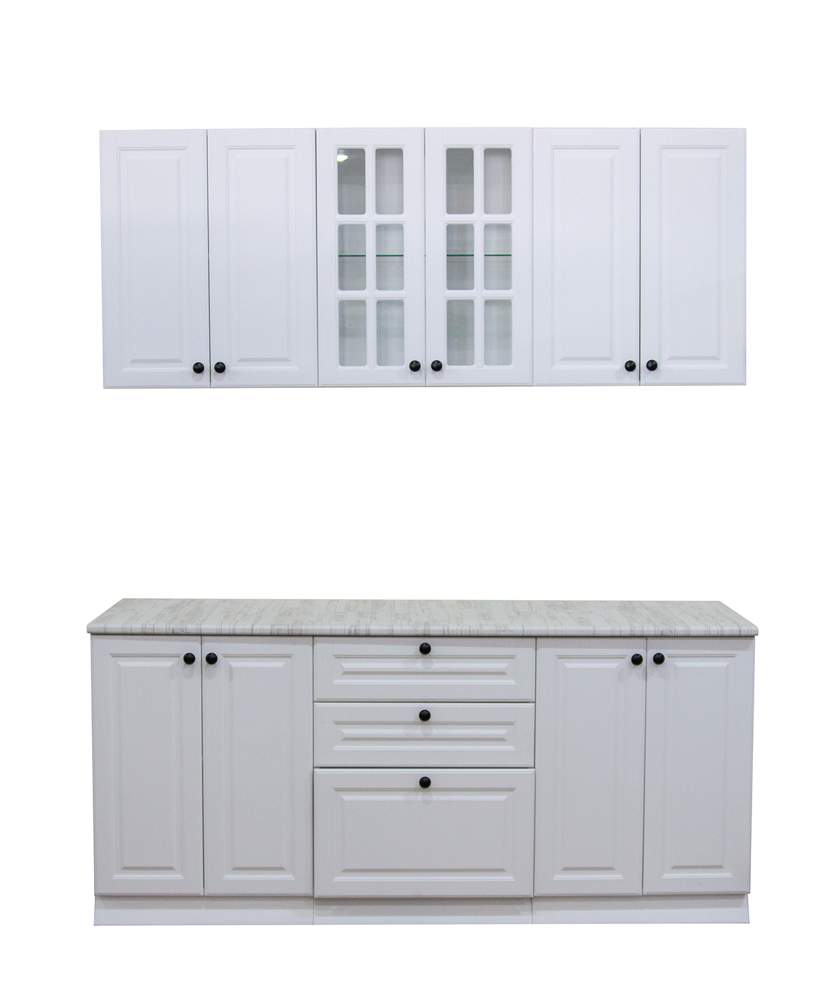 Набор кух/меб Верона  1,8 м. 720мм  Белый софт/корпус белый/столешница винтажное дерево