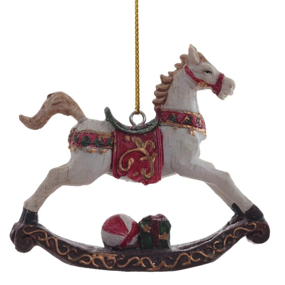 REMECO COLLECTION Украшение 782414 подвесное Лошадка-качалка красный/золото 8,5х2х7,5см (полимер) 