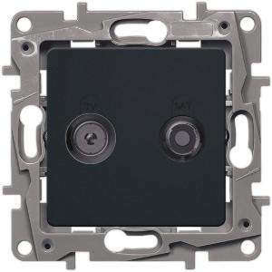 Розетка Etika TV/SAT звезда антрацит  672656