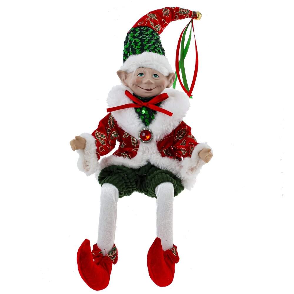 REMECO COLLECTION Игрушка набивная 807247 Эльф красный/зеленый 14х10х58см 