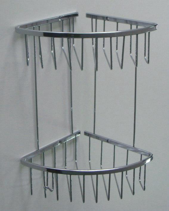 *Полочка САНАКС  углов. овальная двойная 22см /нерж./  75053