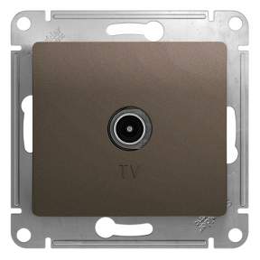 Розетка SE Glossa  Шоколад  TV проходн. 4DB  GSL000892