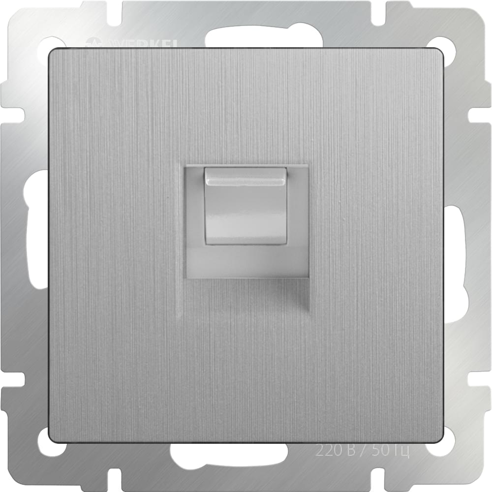 Розетка  Frame ТЛФ RJ-11 серебряный рифленый WL09-RJ-11