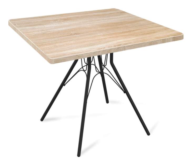 Стол Sheffilton SHT-TT 80/80 МДФ дуб сонома светл. каркас SHT-TU34-Р металл черный муар