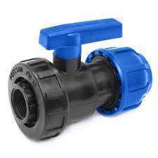 Кран шаровой муфта-вн/рез. ПНД 32х1  Poelsan  Blue