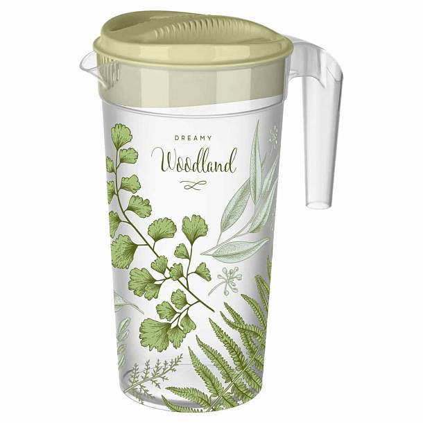 БЫТПЛАСТ Кувшин с крышкой 1500мл 433249009 Phibo полипропилен 172x117x230мм зеленый с декором