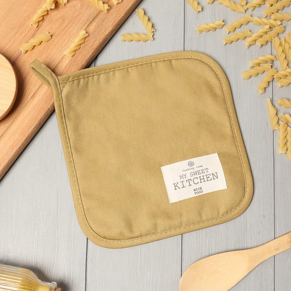 ЭТЕЛЬ Kitchen Прихватка 19х19см коричневый саржа,100% хлопок 10179656