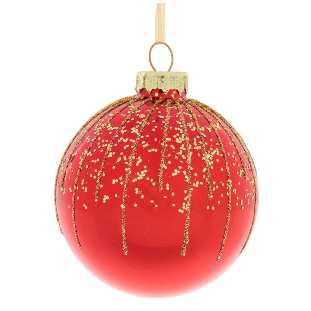 REMECO COLLECTION Игрушка елочная Шар 762578 красный/золото стекло 8см