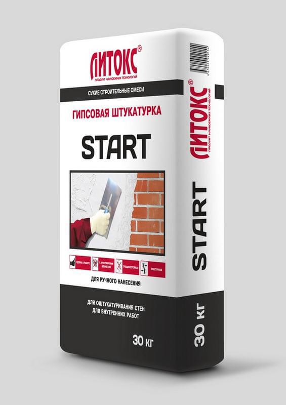 Штукатурка Литокс СТАРТ  гипсовая  ручная  30кг/45