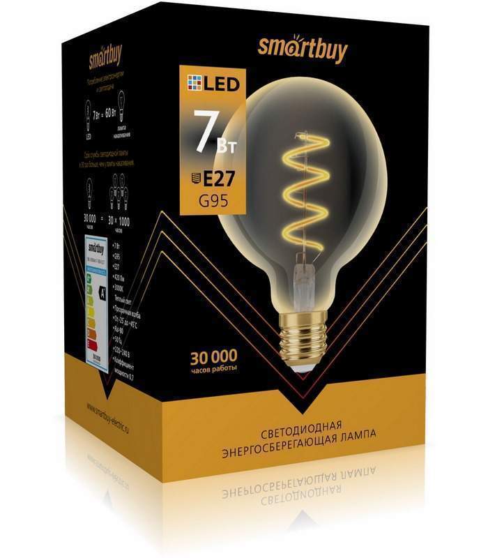 Лампа Smartbuy G95-7W/3000/E27  SBL-G95Art-7-30k-E27