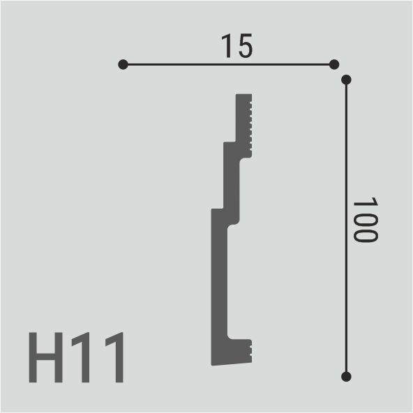 Плинтус XPS POLYMER Н 11 (100*15)/16