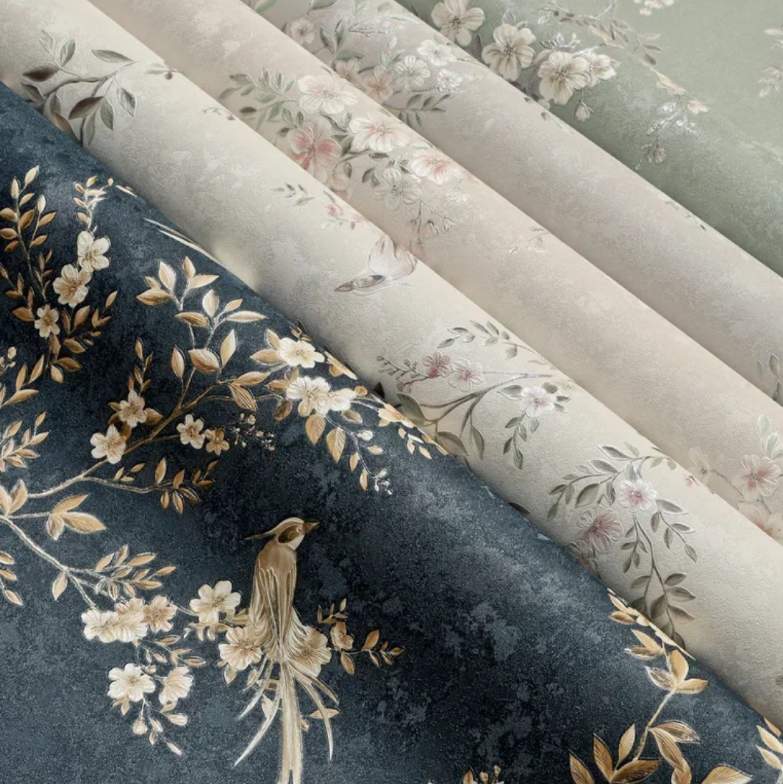 191112R обои Grandeco life/Celester мотив флористика , светло-бежевый