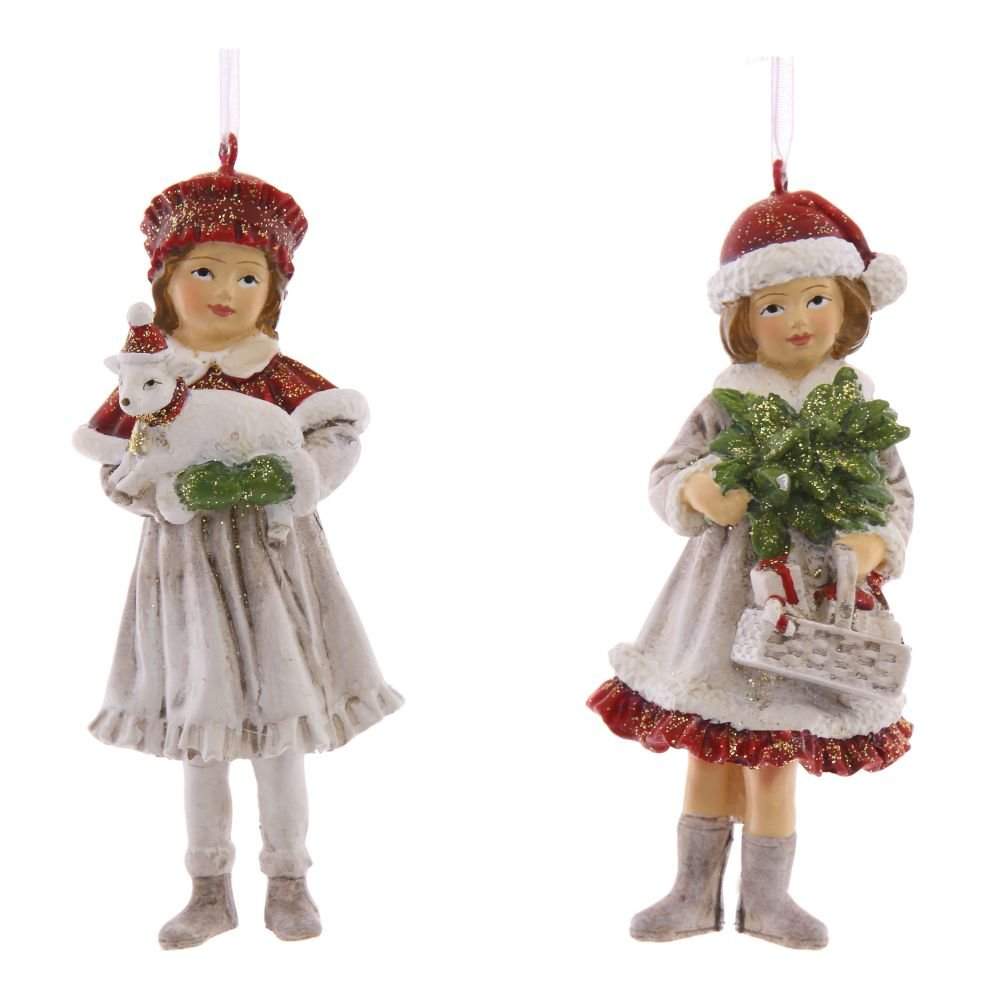 REMECO COLLECTION Украшение 752700 подвесное Девочка красный 5х5х12см 2 вида (полимер) 