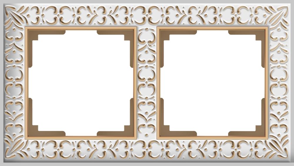 Рамка  Frame белое золото 2-м  WL07-02 Металл Antik - W0021523
