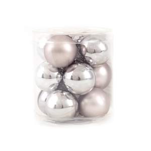 DECOLINE Набор шаров 30мм/12шт темное серебро E1774 (стекло)