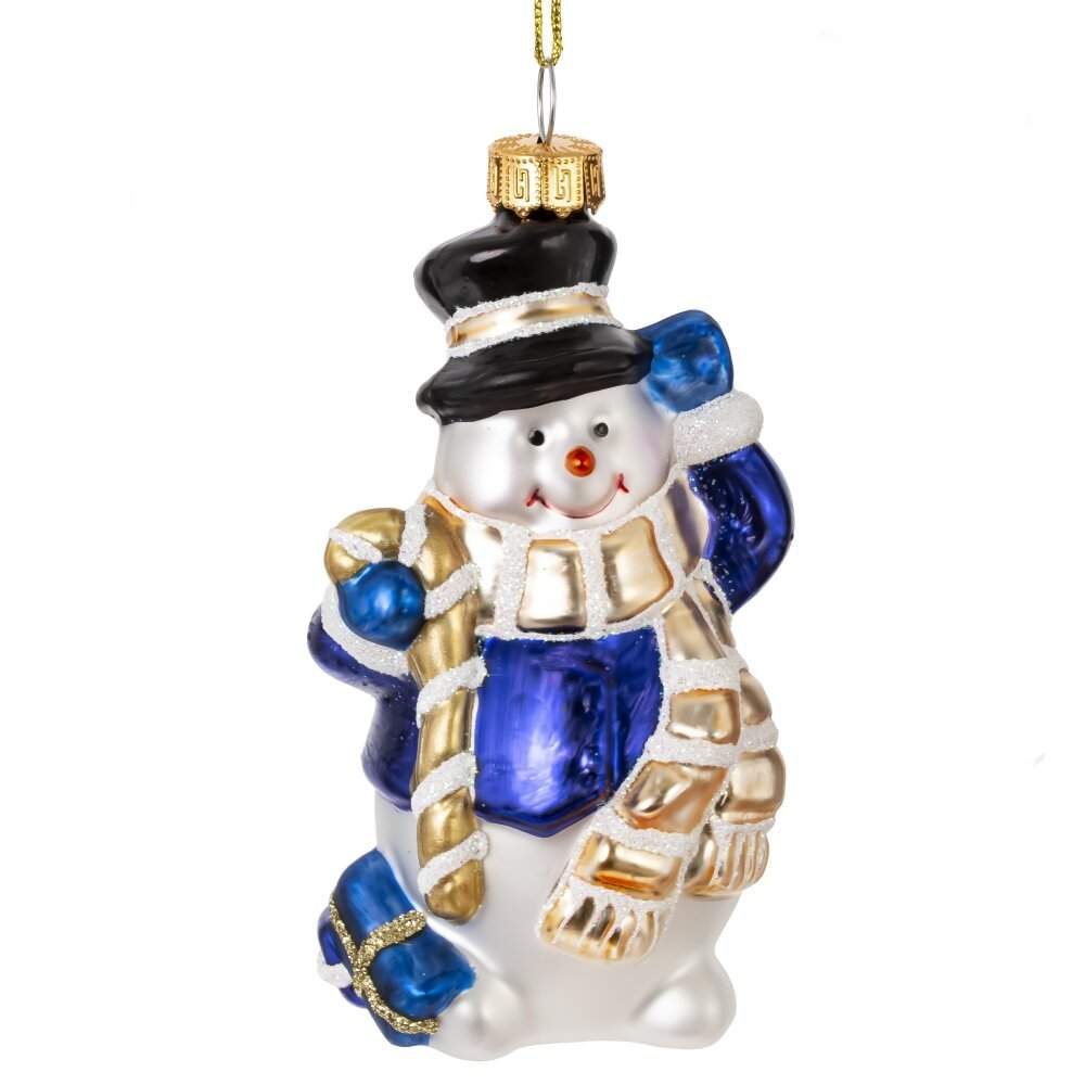 REMECO COLLECTION Игрушка елочная 824768 Снеговик 6х5х12см (стекло)  