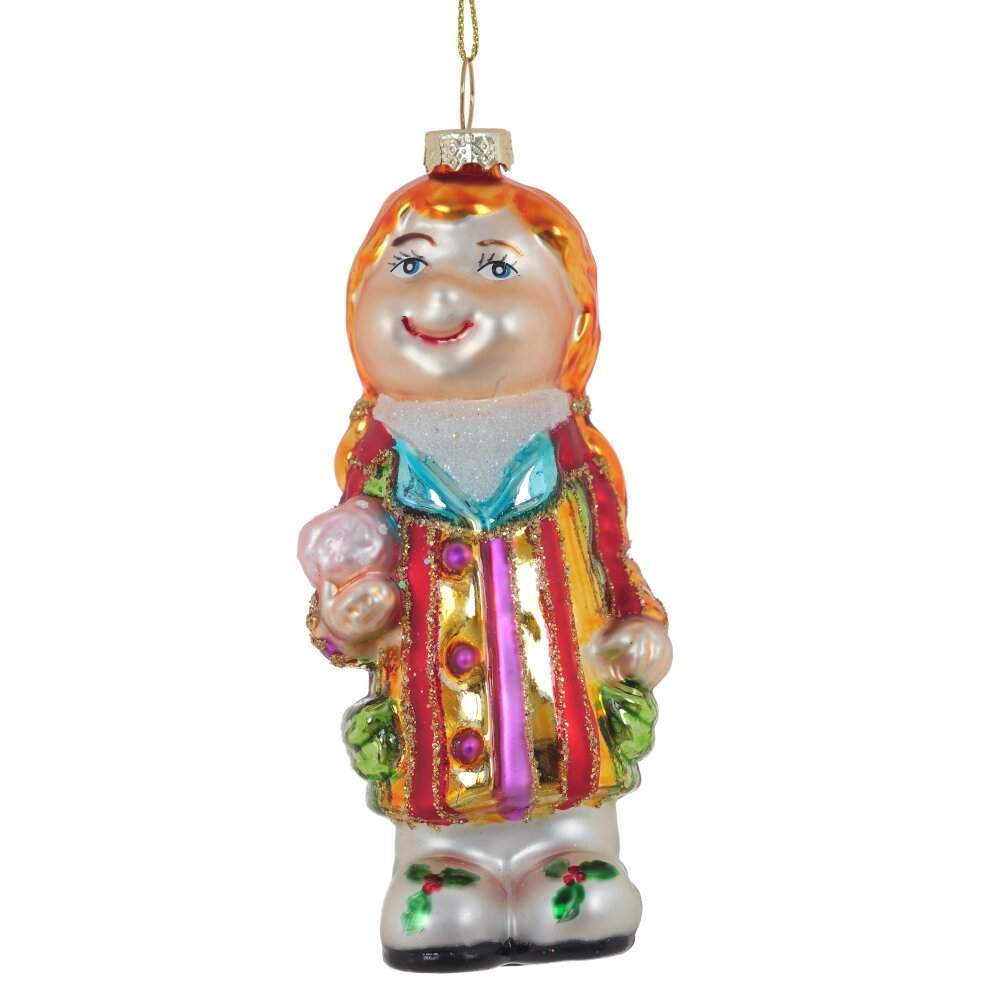 REMECO COLLECTION Игрушка елочная 791330 Девочка 5х4,5х13см (стекло)  