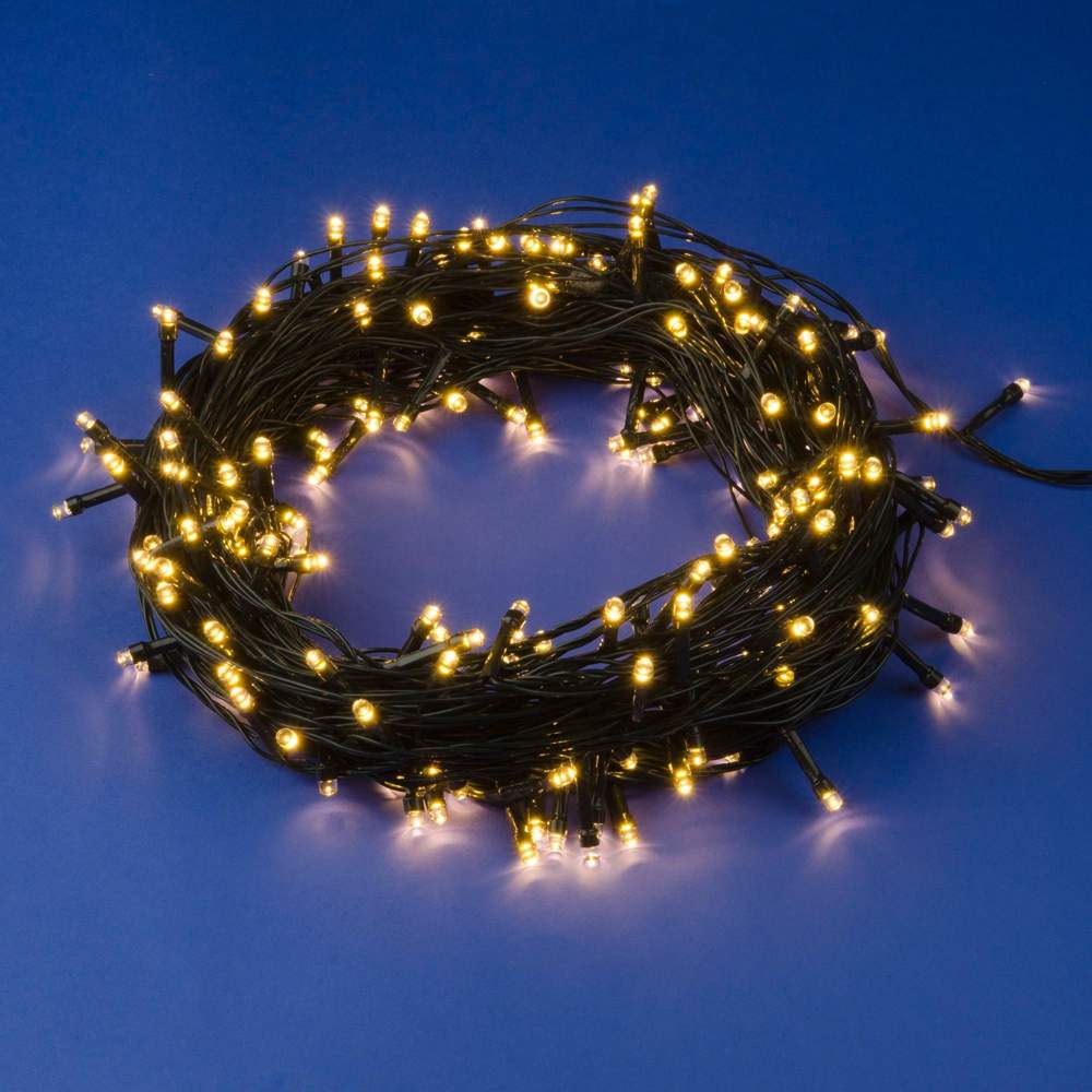 Гирлянда с/д ULD-S3000-300/DGA WARM WHITE  IP20  30м  теплый белый свет провод зелен. UL-00007312